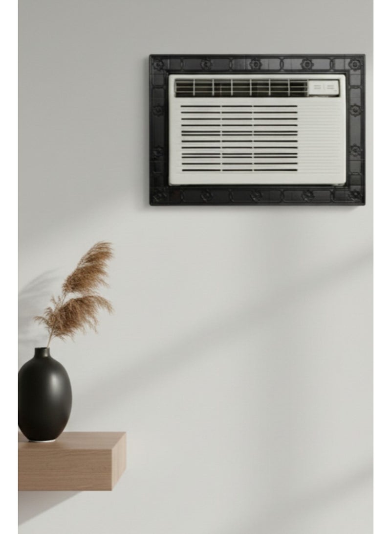 بهنس برواز مكيف شباك ذكي بلاستيك اسود جاهز عالي الجودة براويز مكيفات شباك لاحاجة الى مسامير التثبيت اطار و ديكور المكيف الشباك مانعة للغبار والحشرات يحافظ على هواء التكييف كاملا بالغرفة سهولة الفك التركيب التنظيف - Image 4